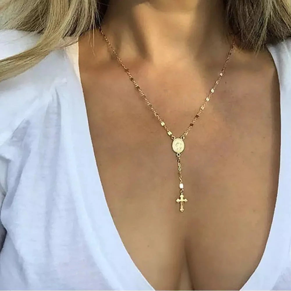 Vintage Gold Cross Necklace