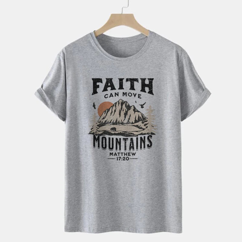 'Faith Can Move Mountains' T-Shirt (Matthew 17:20)