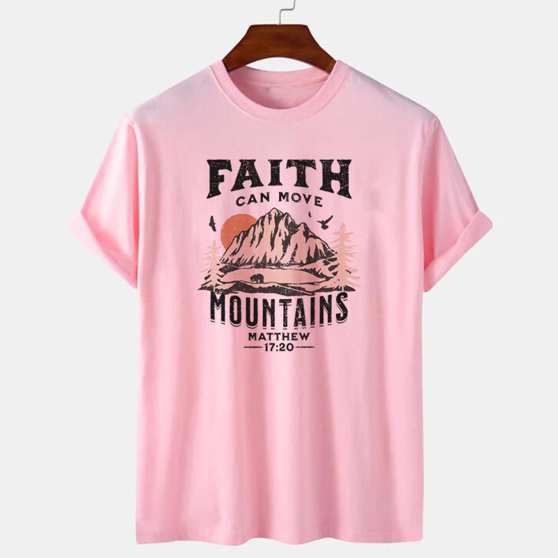 'Faith Can Move Mountains' T-Shirt (Matthew 17:20)