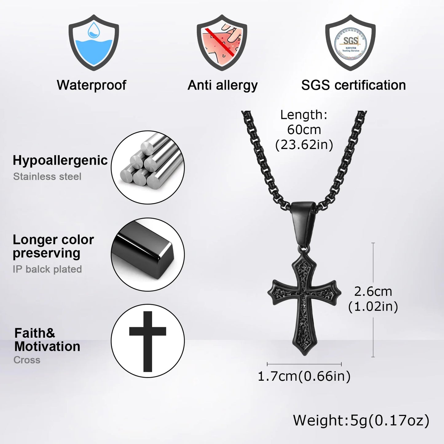 Vintage Cross Pendant Necklace