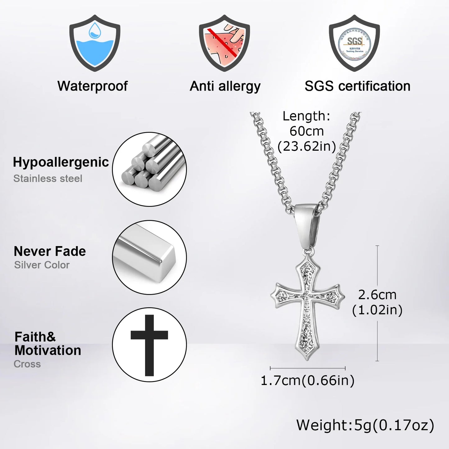 Vintage Cross Pendant Necklace