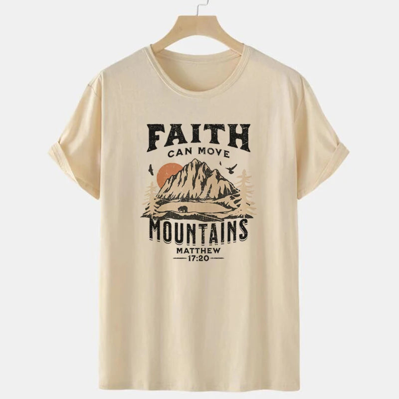 'Faith Can Move Mountains' T-Shirt (Matthew 17:20)