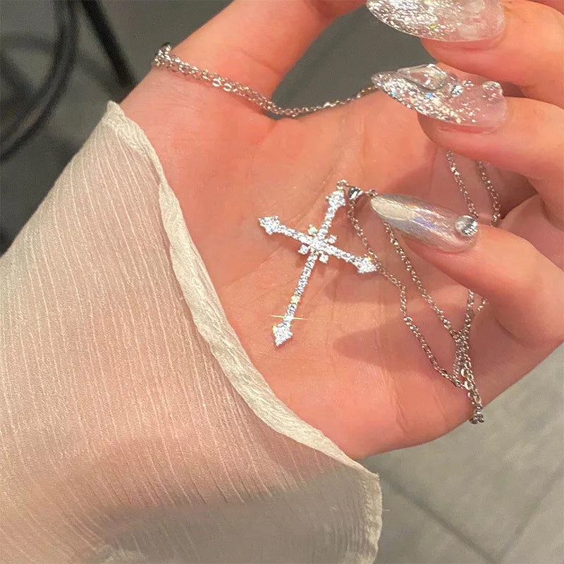 Twist-Chain Cross Necklace
