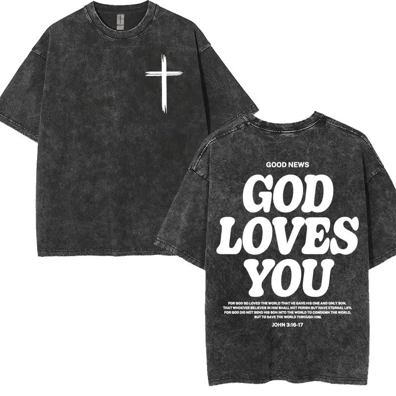 'God Loves You' Charcoal T-Shirt
