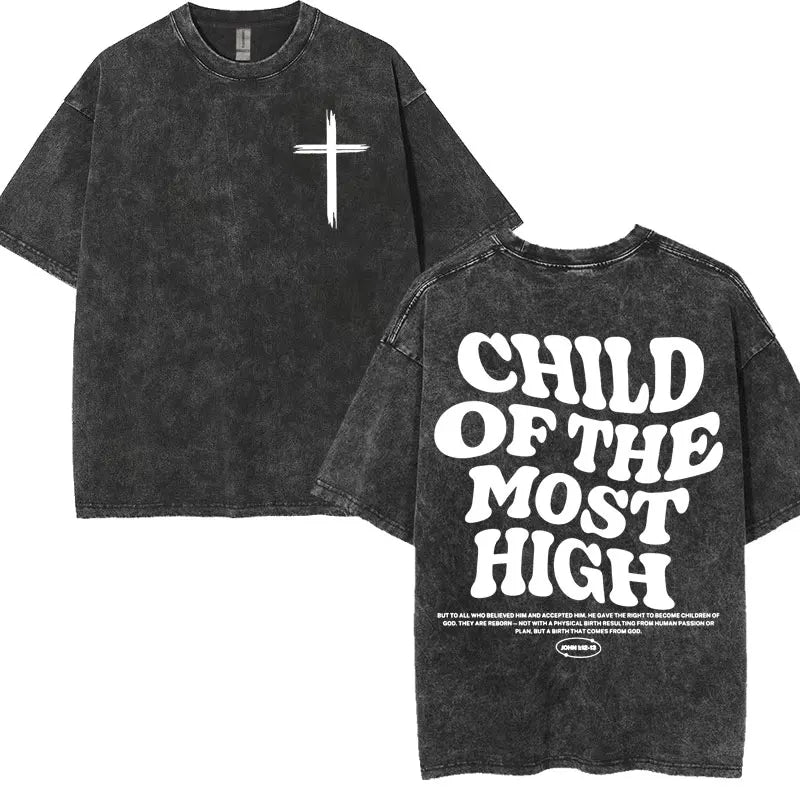 'Child Of The Most High' Charcoal T-Shirt (John 1:11-12)