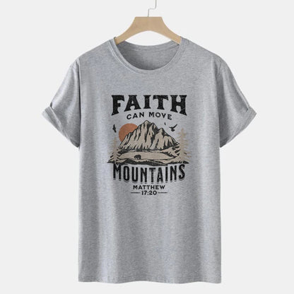 'Faith Can Move Mountains' T-Shirt (Matthew 17:20)