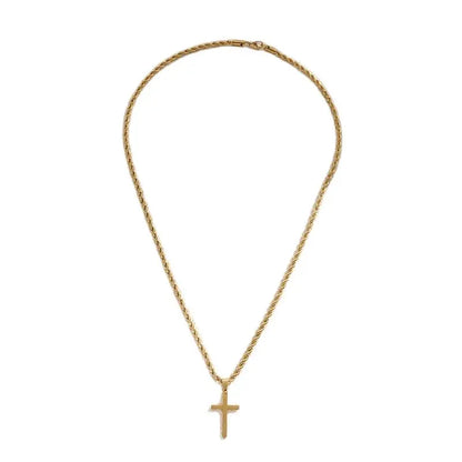 Twist-Chain Cross Necklace