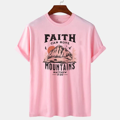 'Faith Can Move Mountains' T-Shirt (Matthew 17:20)